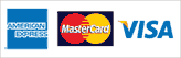 American Expres, Visa, and Mastercard accepted logo